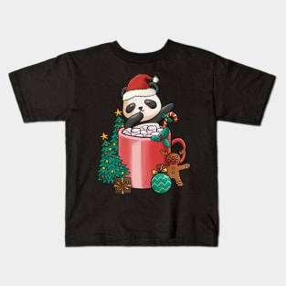 Cute Christmas Panda Kids T-Shirt